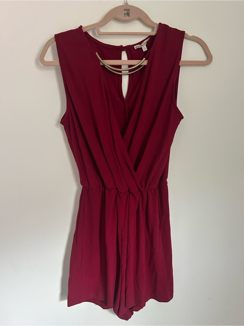 Charlotte Russe Burgundy Sleeveless Surplice Romper